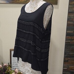 Rock & Republic Embellished Tank Blouse Sz XL
